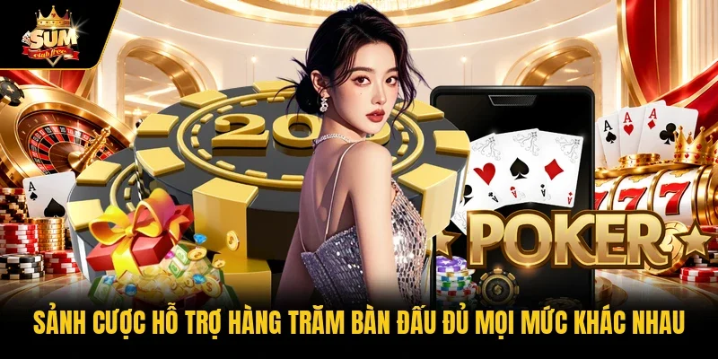 Sảnh cược hỗ trợ hàng trăm bàn đấu đủ mọi mức khác nhau